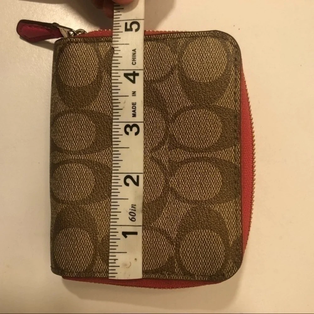 Coach signs brown/khaki pink wallet